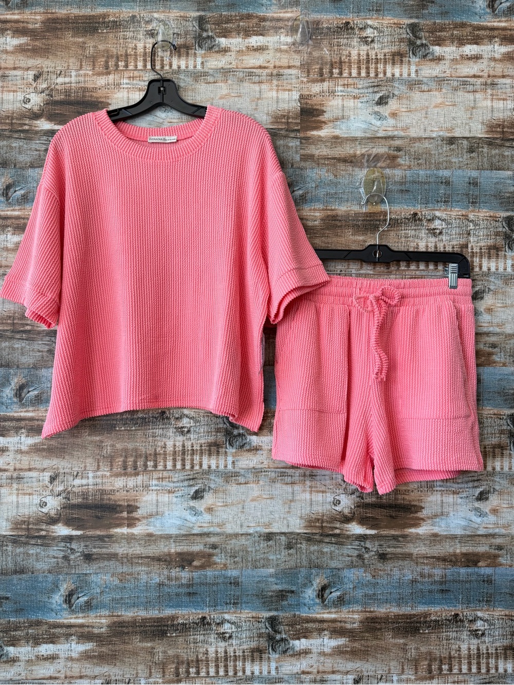 Zenana Coral Ribbed Lounge Shorts - Women's